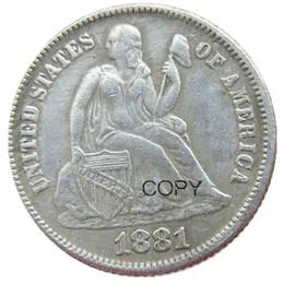 US Liberty Seated Dime 1881 P S Artesanato Banhado a Prata Cópia Moedas Metal Morre Fábrica de Fabricação 2688