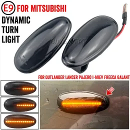 For Mitsubishi Outlander Lancer Freeca I-Miev Pajero Eclipse 2pcs LED Dynamic Side Marker Light Turn Signal Blinker Lamp