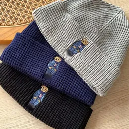 Beanie/Totenkopfkappen Polo Bear Stickerei Strickmütze mit Bündchen Wintermütze Younger Artist Network Hats91