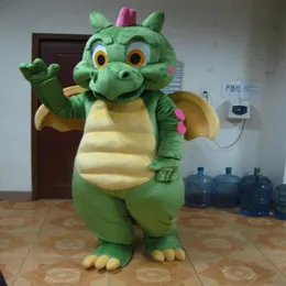 Traje da mascote do dinossauro verde traje da mascote do dragão verde para adultos festa de carnaval de Halloween event256S