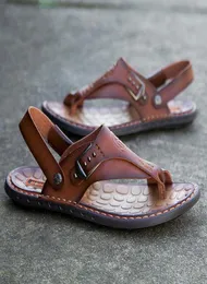 Sandals Flip Flops Slip On Slippers Beach 2021 Summer Mens Leather Italian For Men 39 s Roman High Quality Fashion9782112