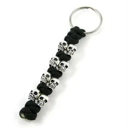 Klapa Paracord Skull Paracord - Black Army Green Snake Knot Skull Paracord CHAIN- KEY CHAIN232G