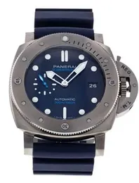 Luxury Watches Mens Paneraiis Wristwatches Submersible Pam00692 Titanium Automatic Blue Dial Watch 47mm Automatic Mechanical Watches Full Stainless