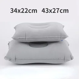 Pillow Inflatable Travel Outdoor PVC Flocked Portable Folding Pillowcase Backrest Airplane Head Rest Support 231205