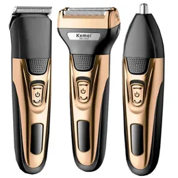 かみそりのブレードkemei 3in1 grooming kit men for men beard hair trimmer body耳の耳剃り顔カミ