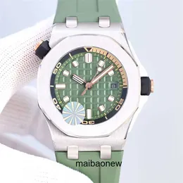 Automatisk Watch APS Royaloaks Offshore 42mm 13mm Självlindande avokado Grön rostfritt stål Titanfodral Originallåda med logotypdesigner Herrklocka Y6R