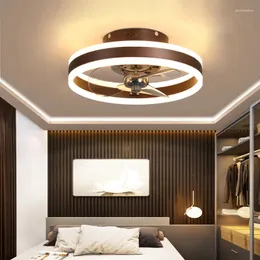 Modern Basit Tavan Fanı Şeffaf Kristal Dekoratif LED Uzaktan Kumanda Aydınlatma Yatak Odası Lambası Ücretsiz Teslimat