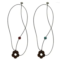 Chains 652F Cute Flower Necklace For Women Dainty Floral Neckchain Charm Exquisite Collarbone Chain Fashionable Accent Choker