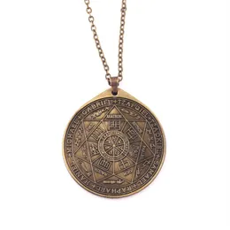 Sellos vintage de los siete arcángeles colgante amuleto de runa religiosa collar para hombres y mujeres 238O
