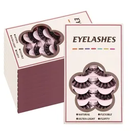 False Eyelashes Handmade Reusable Mtilayer Colored Extensions Fluffy Thick 3D Mink Fake Lashes With Color Strip Drop Delivery Health Dhhee