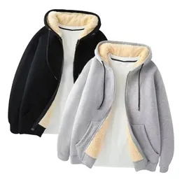 Jaquetas masculinas casacos de lã quente com zíper completo jaqueta de manga comprida com capuz casual confortável respirável 231206