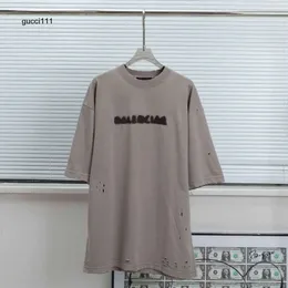 Balencaigalies oversize manica collo balencigalies bianco Felpa stampa corta sabbia tonda pannello estivo T-shirt nuovo colore nero cotone di alta qualità s2ey 0TNW