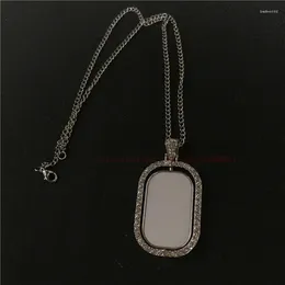 Pendant Necklaces Sublimation Blank Rotate Pendants Transfer Printing Consumables Two Sided 15pcs/lot