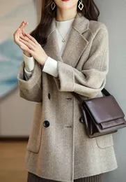 Womens Suits Blazers Solid Color Woolen Suit Jacket Autumn and Winter Korean Style Women Loose plus size Western Midlength Casual Coat 231206