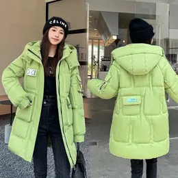 Kvinnor Down Parkas Jackets Kvinnor Vinter Bomull vadderad jacka Varma förtjockna kappa koreanska löst plus storlek lång parka outwear 231206