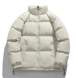 Mens Down Parkas Winter Park Solid Color Stand up Neck Zipper Warm Couple Coat Silk Cotton Jacket Fashion Street Clothing 231206