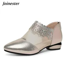 Air Mesh Zip Femmes Sandales Transparent Chaussures D'été pour Femme Bout Fermé Strass Pompes Talon Bas Sandale Dames Robe Shoe19243410