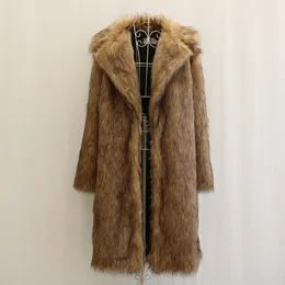Men's Fur Faux Fur Veste d'hiver chaude en fausse fourrure pour hommes combinaison de fourrure pour hommes veste longue optique vintage grande taille 231205