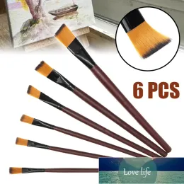 Conjunto de pincéis de pintura artística plana de 6 peças Caneta acrílica a óleo Caneta de pincéis de pintura artística para artistas pintores iniciantes Preço de fábrica design especializado ZZ