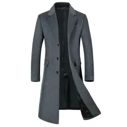 Męskie mieszanki wełny manteau en laine pour hommes manteau d'PiPIQUE en velours wersja Coreenne Mince allonge Europeen Grande Taille Automne Hiver Nouveau 231206