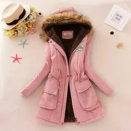 Women Down Parkas jesienna zima kobiety bawełniana kurtka wyściełana swobodna szczupła płaszcz Zabrane z kapturem Wadded Winted Overcoat Fashion 231206