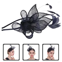 Bandanas kokteyl parti şapkası fascinator saç klip aksesuar bağları yaylar çay düğün başlık gelin kadın fascinators keten