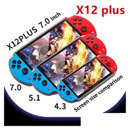 Portabla spelspelare Videokonsoler Player X12 Plus 7 Inch SN Handheld Games Console PSP Retro Dual Rocker vs X19 X7Plus Drop Deliv Dhoy5