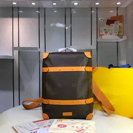 Designer väska mode mäns och kvinnors ryggsäck stor kapacitet skolväska klassisk låda bok väska justerbar läderband enkla axelväska resväska