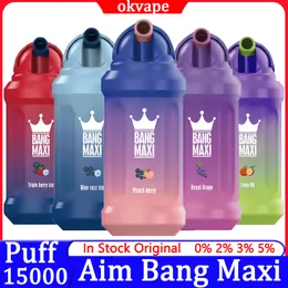 Autentico AIVONO Aim Bang Maxi 15000 Puffs Sigarette elettroniche monouso Vape Puff 15k 23ML Pod preriempito 1.2ohm Mesh Coil 650mah Penna Vapers ricaricabile