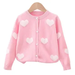 Cardigan Kruleepo Girl's Mink Fleece Brocade Sweater Jacket Coat Children Baby Kids Autumn Winter O Collar Cardiganニットウェアベースシャツ231206