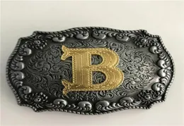 1 pz oro lettera iniziale fibbia Hebillas Cinturon Men039s cowboy occidentale fibbia per cintura in metallo misura 4 cm cinture larghe9626368