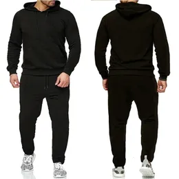 Herren-Trainingsanzüge Basic MenWomen 2PcsSets Sweatshirt Hoodies Hosen 2023 Männliche Fitnessstudios Fitness Tops Jogger Sportswear Trainingsanzüge 231206