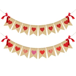 2,5 M de largo, Día de San Valentín, propuesta de boda, decoración de fiesta, corazón de boda, lazo de amor, bandera de cola de pez, Bandera de cola de golondrina de cáñamo