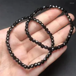 Braccialetti a maglie Bracciale cubo di tormalina nera naturale Design all'ingrosso Stretch Perline policrome fatte a mano Guarigione Gioielli da donna Regalo 1 pz