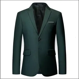 Mäns kostymer blazrar herr snygga färgglada smala fit casual blazer jacka grön lila svart gul bröllop prom formell kostym rockar för män 231206