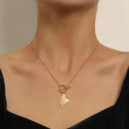 Ожерелья с подвесками, модная пряжка с нестандартной геометрической формой для женщин, винтажные простые цепочки на ключицу, ожерелье, ювелирные изделия в подарок
