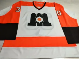 مخصص Rick St.Croix #30 Maine Mariners Retro Hockey Jersey Home أو أي رقم اسم Top Jerseys S-6XL