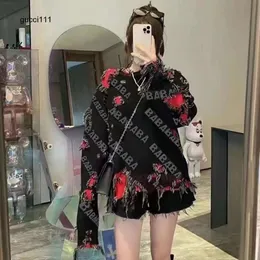 Balencaigalies z rękawów końcowych Pasi Balencigalies Mężczyźni moda dzianina sweter długie kobiety Kobiety Wysoka jesienna Jacquard Cardigan Winter Swe Okoła szyja 8nbd