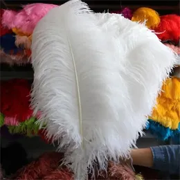Простой декор для вечеринки, натуральные белые страусиные перья 20-25 см, красочные украшения из перьев, свадебное оперение, декоративное празднование