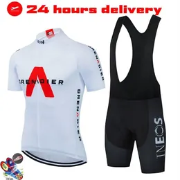 Bianco INEOS Bicycle Team manica corta Maillot Ciclismo Maglia da ciclismo da uomo Estate traspirante Set di abbigliamento da ciclismo 220420278O