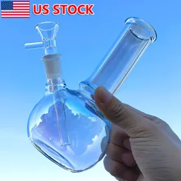6 inch Glass Bong Hookah Rainbow Smoking Pipe Beaker Shisha Water Pipes Bong + Glass Bowl