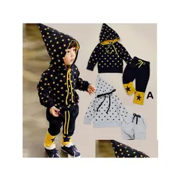 Kläder set nya ankomst höst baby set mode pointy stjärna hoodies lägga till byxor pojke tjej casual kostym träning barnkläder dropp de dhhwy