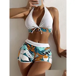 Schwimmen Tragen Hohe Taille Y Badeanzug Frauen Sommer Badeanzug Bikini Set Plus Größe Bademode Strand Schwimmen 230217 Drop Lieferung Sport Out Dhfbw