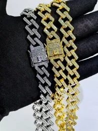 Fashionabla nya designers god kvalitet hiphop diamant hiphop kubansk halsband guldarmband