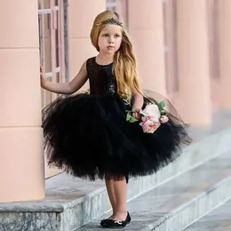 Vestidos da menina vestido de princesa preto vestido de bebê infantil vestido de festa oco vestido de baile tutu puro vestido formal 1-5t 2312306