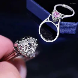 Anelli a cluster rotanti anello zircone zircone a doppio lato turno amore per donne strato creativo dita dito amante del gioiello regalo di fidanzamento gioiello