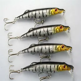 Whole Lot 12 Fishing Lures Crank bait Minnow Crank Hooks Bass Baits Hooks 9 7g 10 9cm 244V