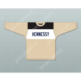 Custom Queensbridge 95 Hennessy Beige Hockey Jersey New Top Sched S-M-L-XL-XXL-3XL-4XL-5XL-6XL