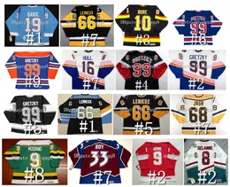 Vintage Wayne Gretzky Hockey Jersey Joe Sakic Eric Lindros Bobby Clarke Lemieux Mark Messier Brett Hull Mike Modano Jaromir Jagx Hextall Pet