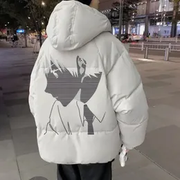 Piumino da uomo Parka Giacca invernale con cerniera Imbottito da uomo versione coreana sciolto pane corto spesso stile Hong Kong abbigliamento casual Harajuku 231206